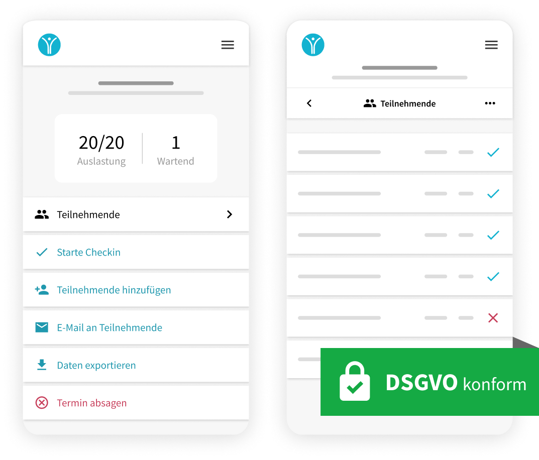 Datenschutzkonforme Verwaltung der Teilnehmerdaten per Smartphone