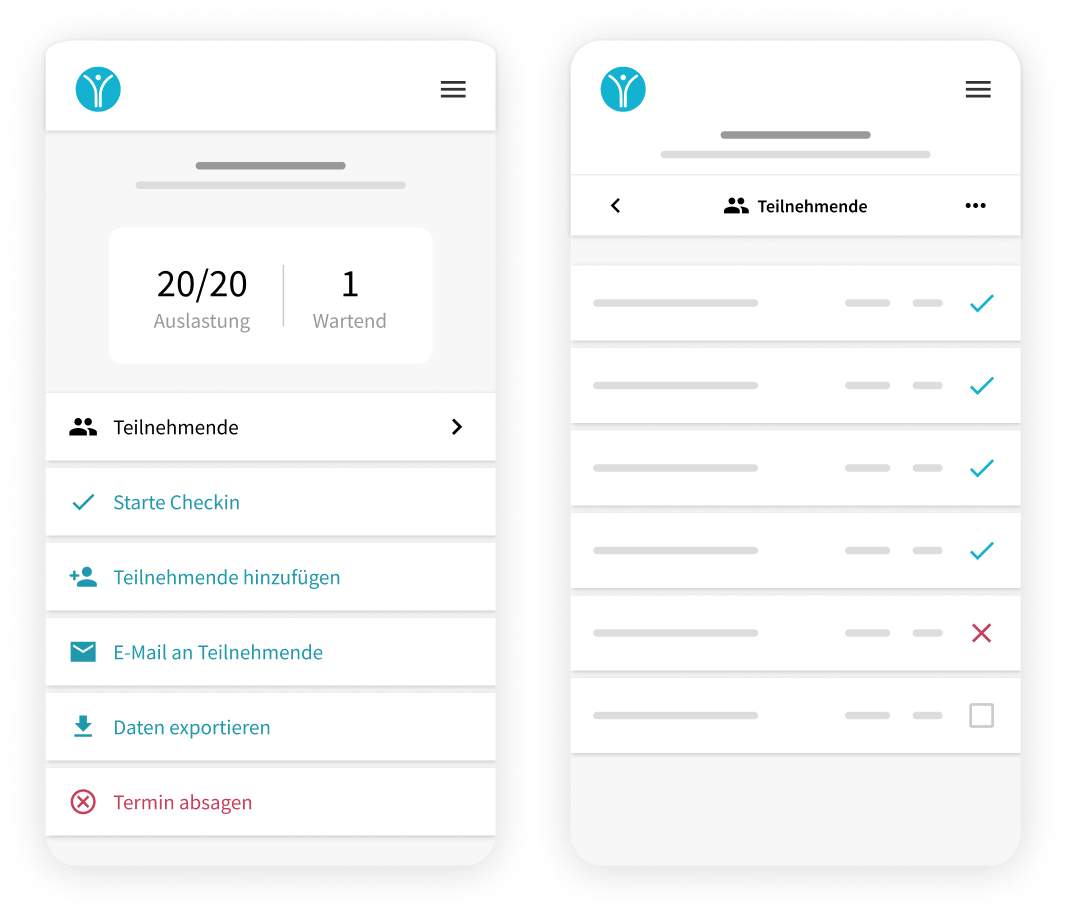 Mobile Verwaltung der Teilnehmenden