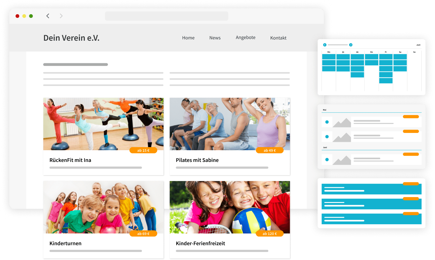 Eingebundenes Widget auf der Vereinswebsite